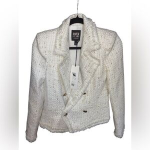 River Island London -Elegant White Tweed Jacket